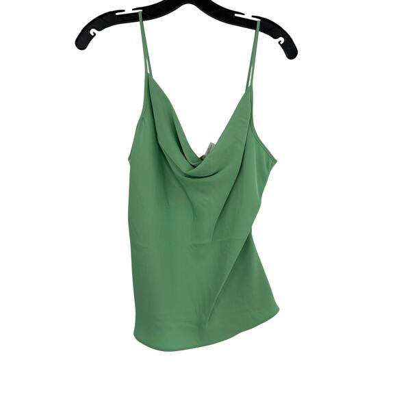 RAMY BROOK Top NEW Size M Abigail Cowl Neck Tank $195 Satin Green - Picture 3 of 5